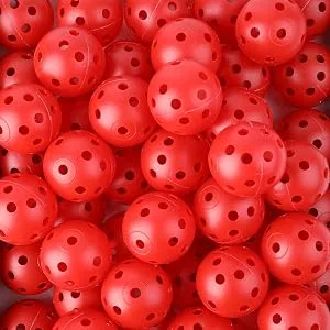 Faswin 150 Pack Practice Golf Balls - 40mm Hollow Plastic Golf Training Balls Red Airflow Golf Balls for Swing Practice Driving Range Home Use Indoor - product information 3