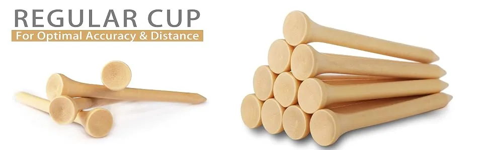CHAMPKEY Premium Bamboo Golf Tees Pack of 120 (2-3/4" & 3-1/4" Available) | Friendly Biodegradable Material More Durable and Stable 3-1/4" Wooden Tees - product information 2