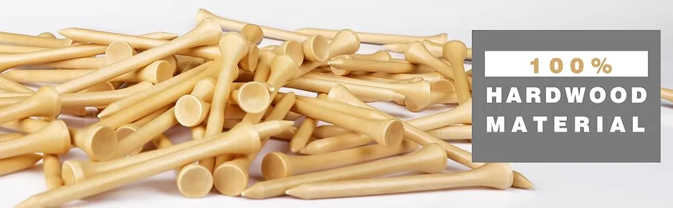 CHAMPKEY Premium Bamboo Golf Tees Pack of 120 (2-3/4" & 3-1/4" Available) | Friendly Biodegradable Material More Durable and Stable 3-1/4" Wooden Tees - product information 3