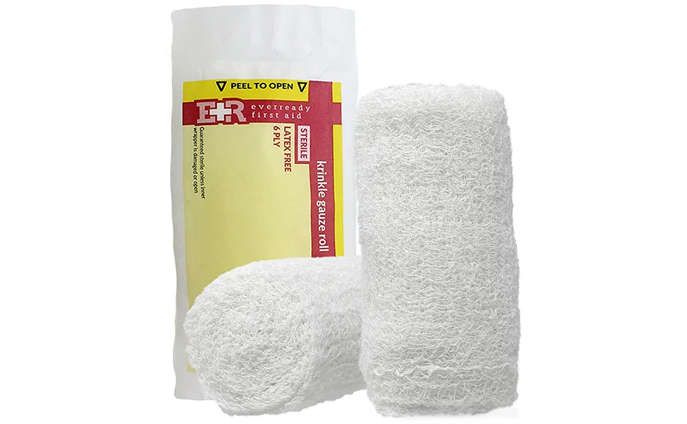 Ever Ready First Aid Sterile Krinkle Kerlix Type 4 1/2" x 4.1 Yds Latex Free 6 PLY Gauze Bandage Roll - 24 Count - ebc header
