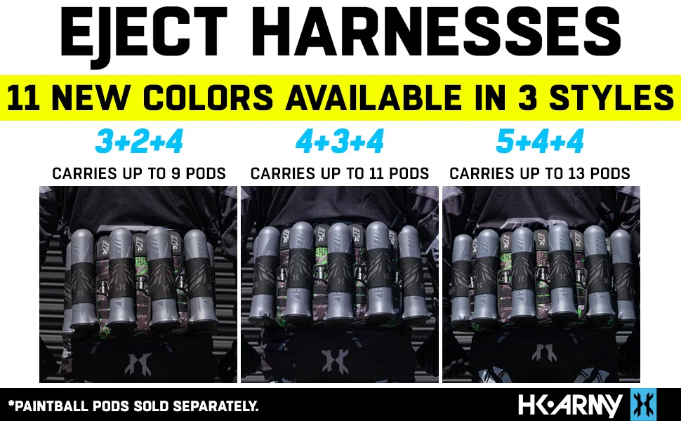 HK Army 4+3 Eject Paintball Harness Pod Pack - Electric Electric 4+3 - HK Army 3+2 | 4+3 | 5+4 Eject Paintball Harness Pod Pack