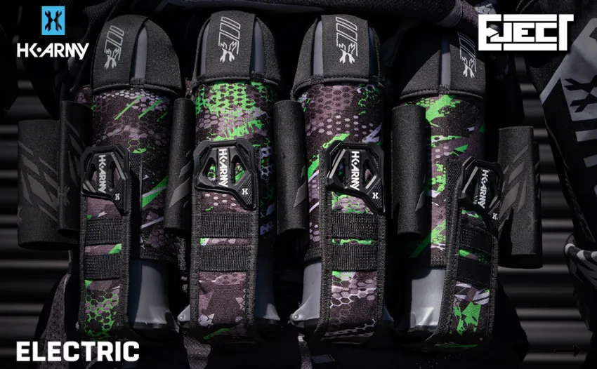 HK Army 4+3 Eject Paintball Harness Pod Pack - Electric Electric 4+3 - HK Army 3+2 | 4+3 | 5+4 Eject Paintball Harness Pod Pack