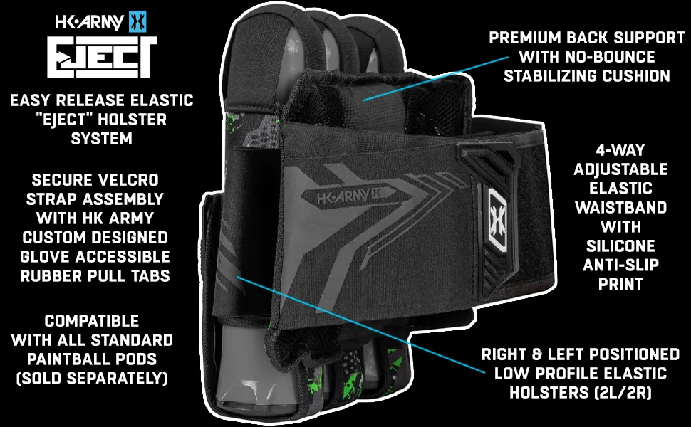 HK Army 4+3 Eject Paintball Harness Pod Pack - Electric Electric 4+3 - HK Army Eject Paintball Harness Pod Packs