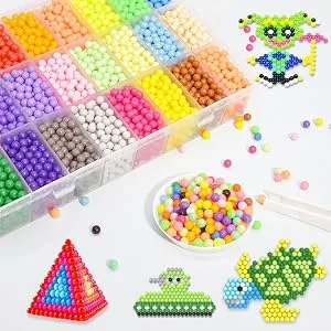 Water Magic Fuse Beads 24 Color 6000 Beads 5mm Refill Pack Non-Iron Handmade Learn DIY Accessories Set - 24 color