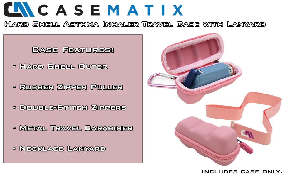 Casematix Pink Asthma Inhaler Travel Case Includes Case Only - case banner