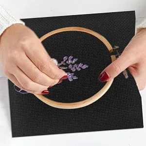 6 Pieces Classic Reserve Aida Cloth Cross Stitch Cloth DaKuan 11 Count Cross Stitch Fabric Black 12 by 18-Inch - product information 5