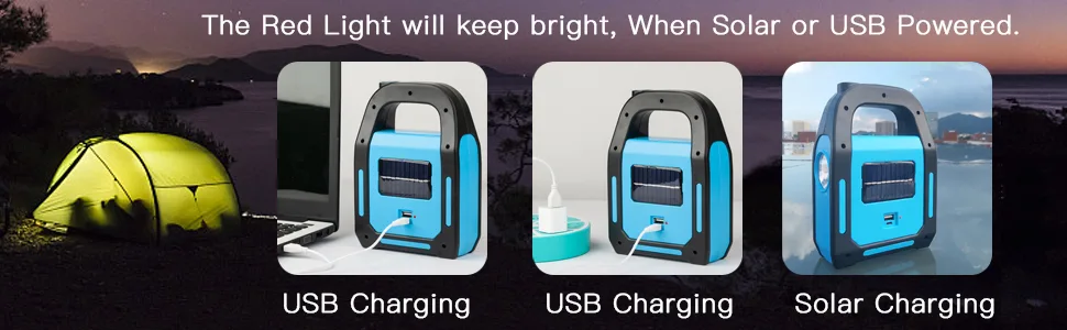 4 Pack 3 in 1 Solar USB Rechargeable Brightest COB LED Camping Lantern Charging for Device Waterproof Emergency Flashlight LED Light - product information 3