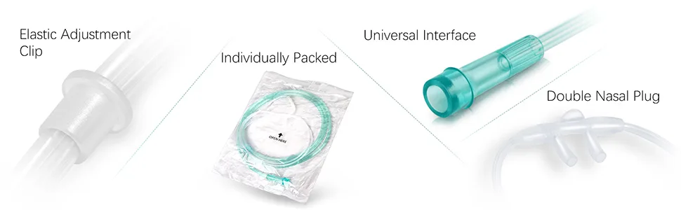 ANSNF Standard Oxygen Nasal Cannula for Adult - 7 ft Soft Material Kink Resistant Lightweight Tubing (5 Pack) 5pack-7Ft - nasal cannula