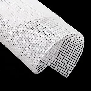 Tosnail Pack of 8 Sheets 7 Count Clear Plastic Mesh Canvas Sheets for Embroidery Crafting - 18" x 12" - Plastic Mesh Canvas