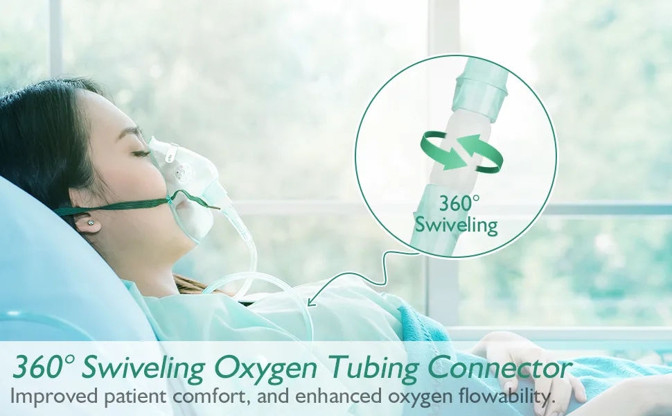 10 Pack Oxygen Tubing Connector Oxygen Swivel Connector for Oxygen Tube 360 Rotation Cannula Connector Avoid Tangles - oxygen tubing connector