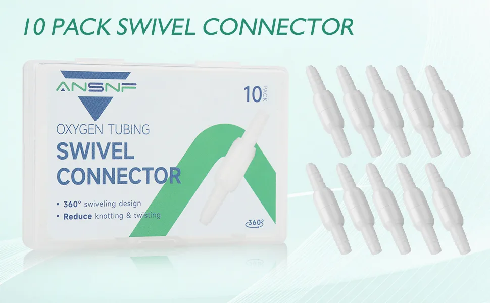 10 Pack Oxygen Tubing Connector Oxygen Swivel Connector for Oxygen Tube 360 Rotation Cannula Connector Avoid Tangles - oxygen tubing connector