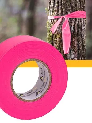 AdirPro 12 Pack Fluorescent Flagging Tape - Multipurpose Neon Marking Tape - Great Visual Labeling & Tagging for Home & Workplace Use (Fluorescent Pink 150 feet) Fluorescent Pink 150 feet - flagging tape marking tape trail markers fluorescent tape trail markers for trees