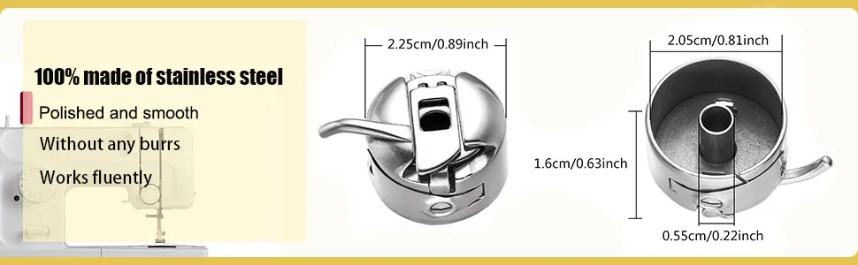 Sewing Machine Bobbin Case Stainless Steel Bobbin Case for Front Loading 15 Class Machines Suitable for Household Sewing Machine - product information 3