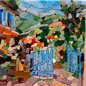 Lanyani 10 Sheets Variety Stained Glass Sheets Pack 4 x 6 inch Large Cathedral Glass Mosaic Tiles for Crafts Green Mixed - product information 5