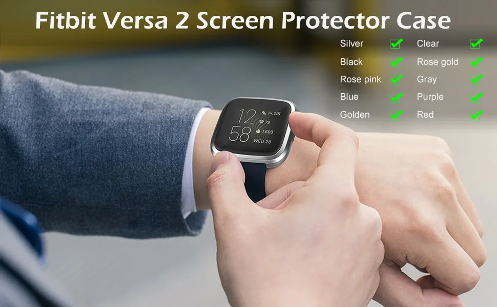 3 Pack Screen Protector Compatible Fitbit Versa 2 Case GHIJKL Ultra-Thin Slim Soft TPU Protective Case All-Around Full Cover Bumper Shell for Fitbit Versa 2 Smart Watch Clear Clear Clear Versa 2: Clear Clear Clear - product information 2