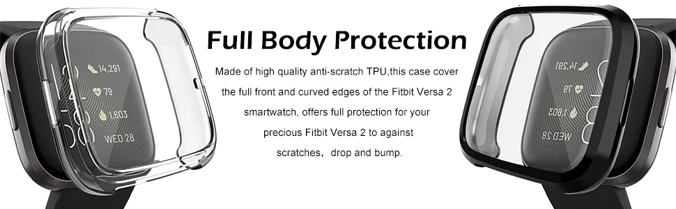 3 Pack Screen Protector Compatible Fitbit Versa 2 Case GHIJKL Ultra-Thin Slim Soft TPU Protective Case All-Around Full Cover Bumper Shell for Fitbit Versa 2 Smart Watch Clear Clear Clear Versa 2: Clear Clear Clear - product information 8