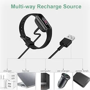 Mixblu Charger Replacement for Fitbit-Charge-5-Luxe Cable:Fast Charging 3.3Ft Long USB Cord Accessories for Luxe/Charge 5 Smartwatch 2 Pack without Reset - mixb