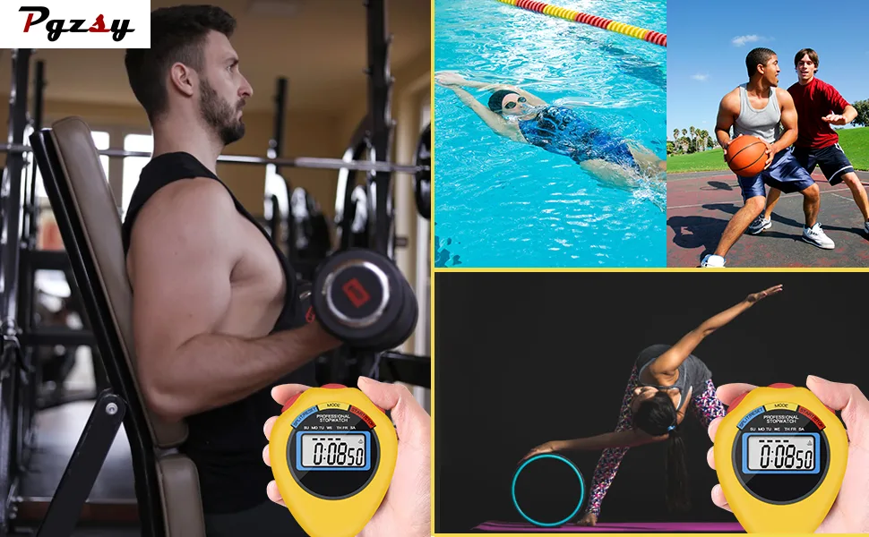 6 Pack Multi-Function Electronic Digital Sport Stopwatch Timer Large Display with Date Time and Alarm Function Suitable for Sports Coaches Fitness Coaches and Referees (Yellow) - product information 3