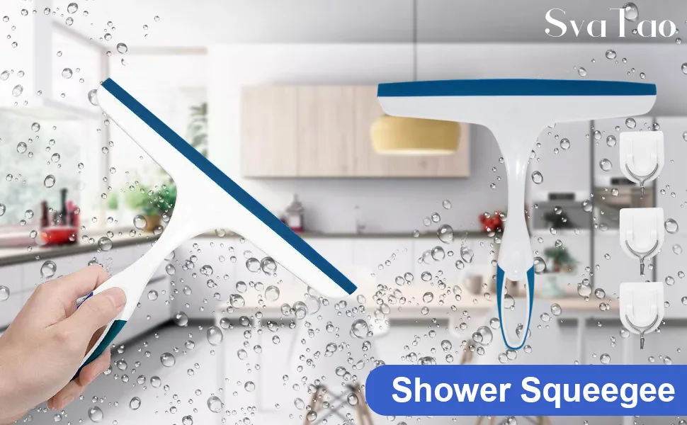 Squeegee for Shower Hand Held Rubber Glass Shower Squeegee with Hanging Hole Squeegee for Shower Glass Door Car Windows Multifunctional Squeegee Tool 3-Pack Multia - product information 1