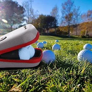 ACHIX Golf Rangefinder Hard Shell Case Compatible for Bushnell/Callaway/Tectectec Universal Laser Range Finder Carry Bag with Carabiner Belt Clip for Most Brands rangefinders Silver-Large Case - GOLF RANGEFINDER CASE