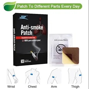 JGF 30 Count Smoking Aid Nicotine Patches Step 3 Stop Smoking Patches Rite Aid Nicotine Patch Quit Smoking Patches Anti-Smoke Stickers Reliever - Instructions