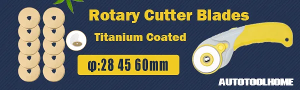 AUTOTOOLHOME Titanium Rotary Cutter Blades 60mm 10 Pack Replacement Quilting Scrapbooking Sewing Arts Crafts Farbric Paper Cutting Tool - quilting rotary cutter