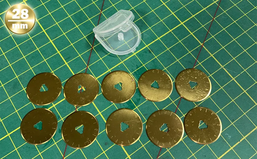 AUTOTOOLHOME Titanium Rotary Cutter Blades 60mm 10 Pack Replacement Quilting Scrapbooking Sewing Arts Crafts Farbric Paper Cutting Tool - rotary cutter sewing tool