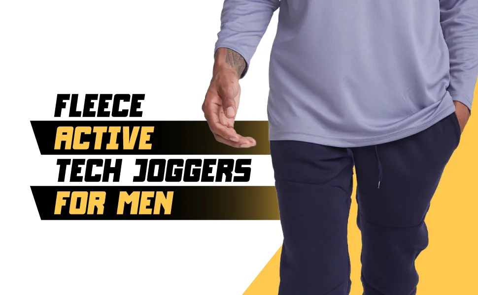 Ultra Performance 3 Pack Fleece Active Tech Joggers for Men Mens Sweatpants with Zipper Pockets Black / Charcoal / Heather Grey Large - Fleece
