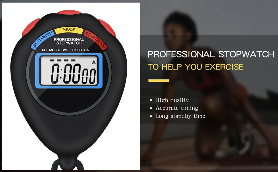 12 Pack Multi-Function Electronic Digital Sport Stopwatch Timer Large Display with Date Time and Alarm Function Suitable for Sports Coaches Fitness Coaches and Referees(Black) - product information 2