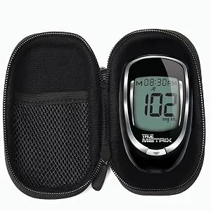 AGOZ Asthma Inhaler Case Zippered Protective Medical Pouch Cover with Wrist Strap (Purple) - Glucose Meter Protector Case Pouch Holster Cover Accu-Chek Aviva Plus Nano Bayer Contour free style