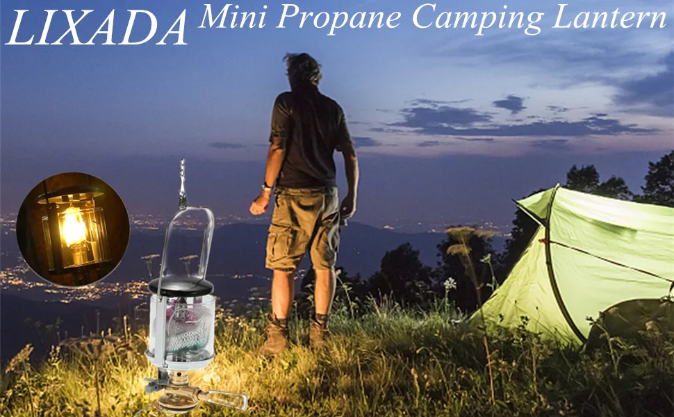 Lixada Mini Propane Camping Lantern Single Mantle Gas Light Portable Gas Light Hanging Tent Lamp with 2 Lantern Mantles for Travel Hiking Backpacking - product information 2