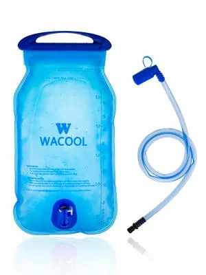 WACOOL 2L 2Liter 70oz 3L 3Liter 100oz BPA Free PEVA Hydration Pack Bladder Leakproof Water Reservoir Blue With Cleaning Kit 2 Liter - 2Liter