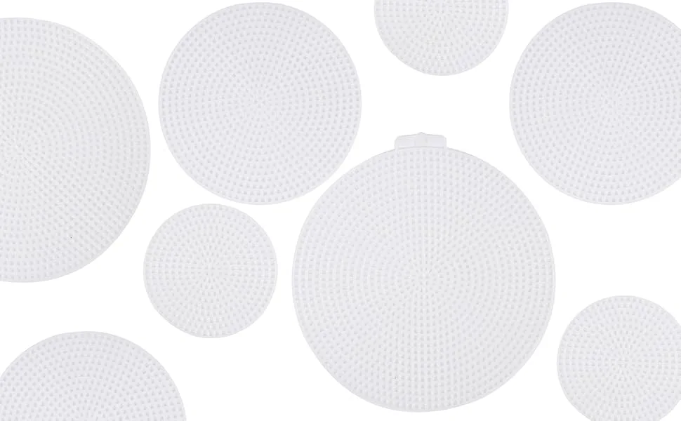Tosnail 60 Pack 3" 4.5" 5.75" Round Plastic Canvas Mesh Sheets Plastic Canvas Circle Plastic Mesh Mat for Embroidery Crafting - Round Plastic Canvas Mesh Sheets