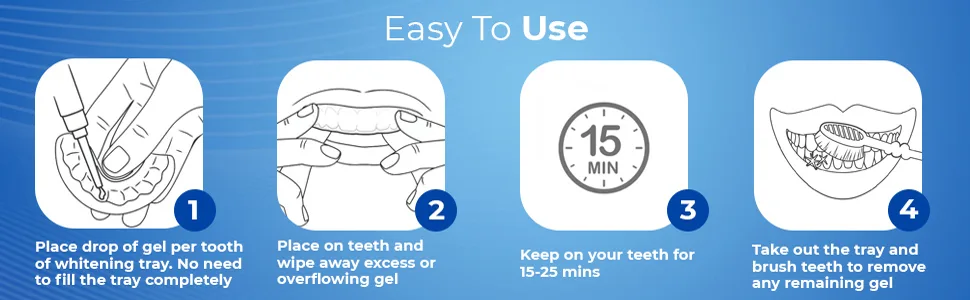 CustMbite Premium Teeth Whitening Gel Applicator 16% Carbamide Peroxide (5) 3ml Applicators 5 Count (Pack of 1) - Easy to use