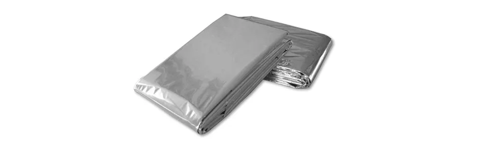 Ever Ready First Aid Mylar Rescue Blanket Large Silver Thermal Sheet for Emergency and Survival 54 x 84 20 Count - blanket