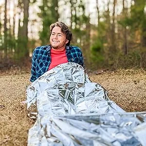 Ever Ready First Aid Mylar Rescue Blanket Large Silver Thermal Sheet for Emergency and Survival 54 x 84 20 Count - size