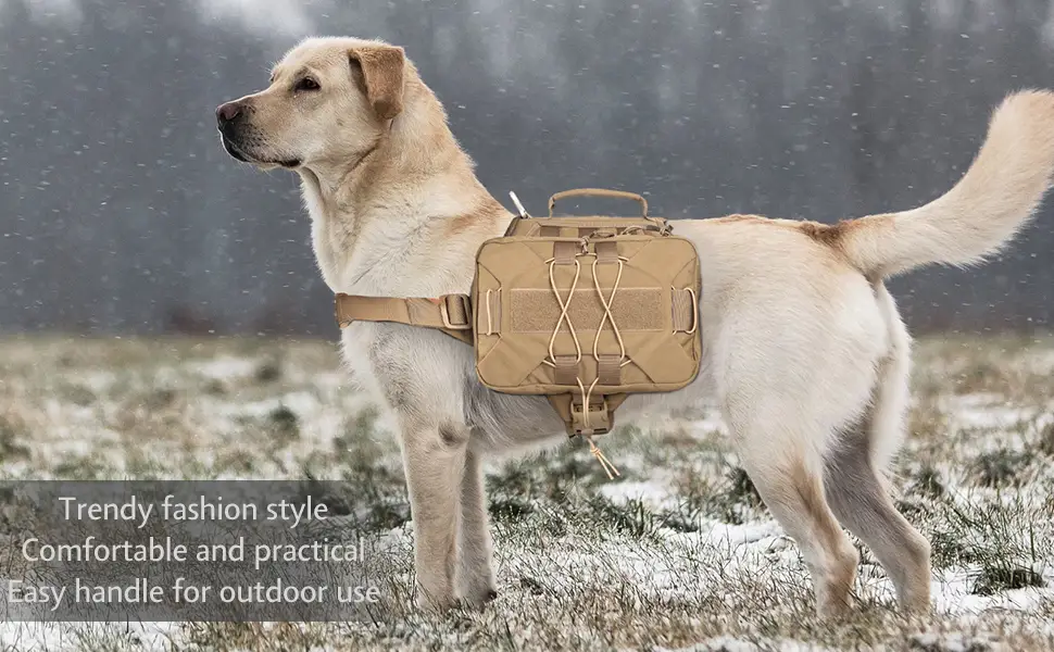 EXCELLENT ELITE SPANKER Dog Pack Hound Dog Saddle Bag Backpack for Travel Camping Hiking Medium & Large Dog with 2 Capacious Side Pockets(COB) Coyote Brown - product information 2