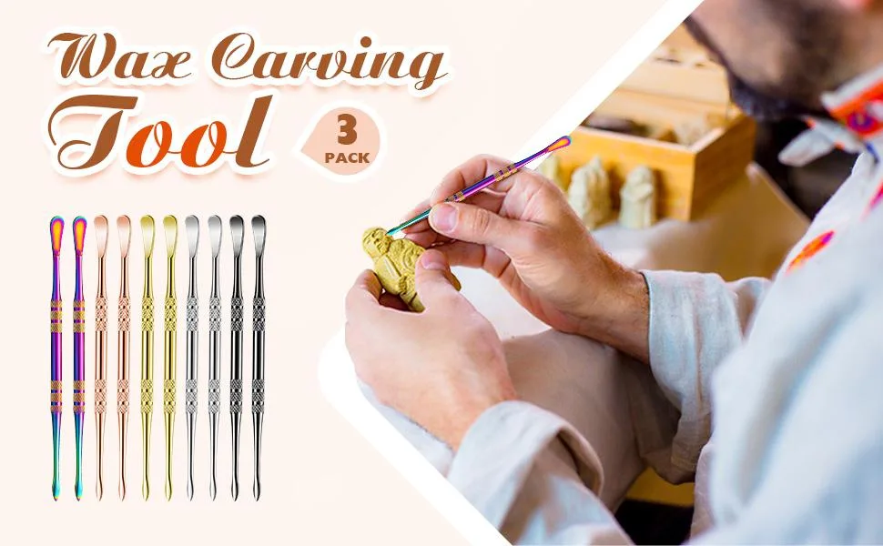 Mudder 3 Packs Wax Carving Tool Wax Tool Carving Tool Stainless Steel Tool Spoon 4.75 Inch (Silver) - product information 2
