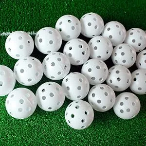 Faswin 100 Pack White Plastic Golf Training Balls Airflow Hollow 41mm Golf Balls for Driving Range Swing Practice Home Use - Golf Training Balls