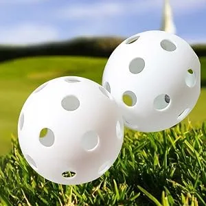 Faswin 100 Pack White Plastic Golf Training Balls Airflow Hollow 41mm Golf Balls for Driving Range Swing Practice Home Use - Golf Training Balls