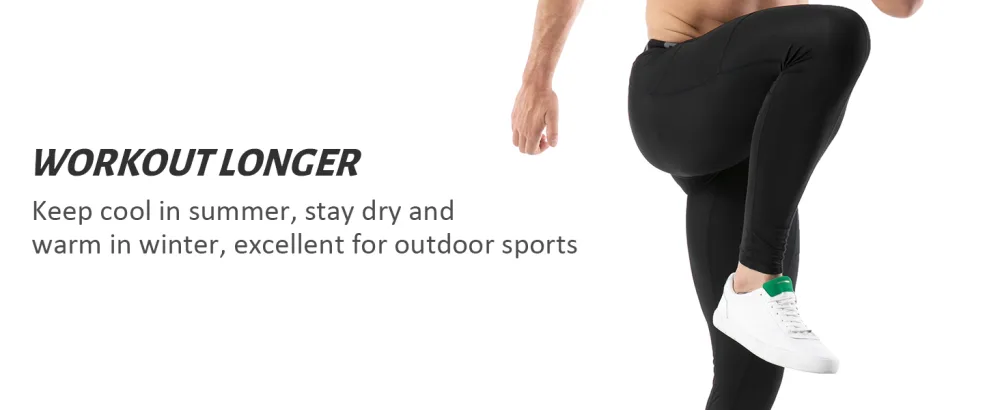SILKWORLD Men's 1 3 Pack Compression Pants Pockets Cool Dry Gym Leggings Baselayer Running Tights C2_fleece Lined_3pack_black hemp Grey navy Blue Medium - Workout longer