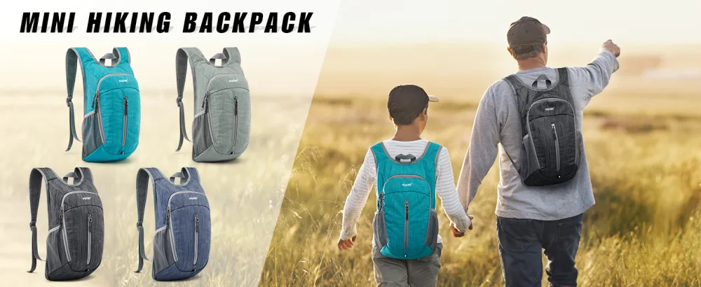 G4Free 10L Hiking Backpack Small Travel Hiking Daypack Lightweight Packable Backpack Casual Foldable Shoulder Bag Grey - Foldable backpack