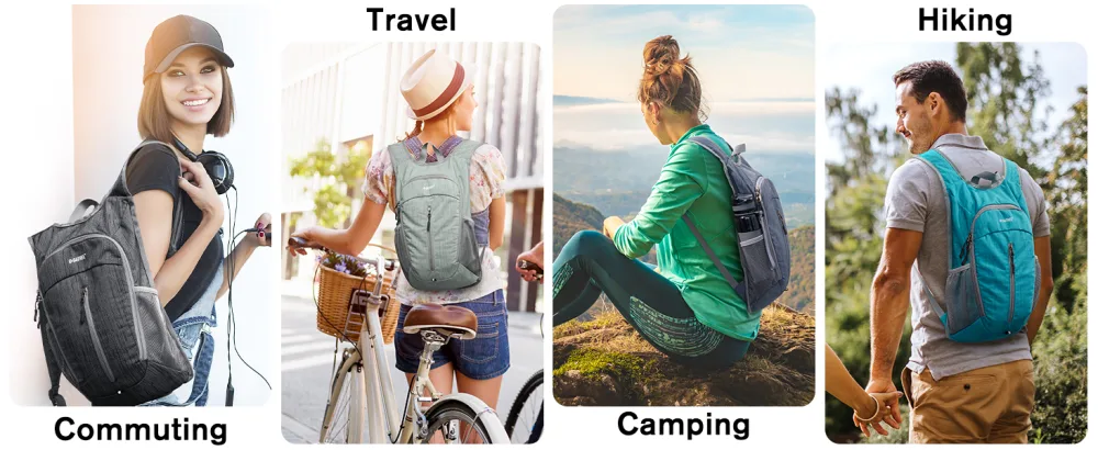 G4Free 10L Hiking Backpack Small Travel Hiking Daypack Lightweight Packable Backpack Casual Foldable Shoulder Bag Grey - Travel bag