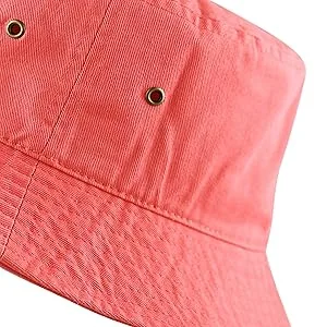 Bucket Hat - Unisex 100% Cotton & Denim UPF 50 Packable Summer Travel Beach Sun Hat Small-Medium White - Detail_3