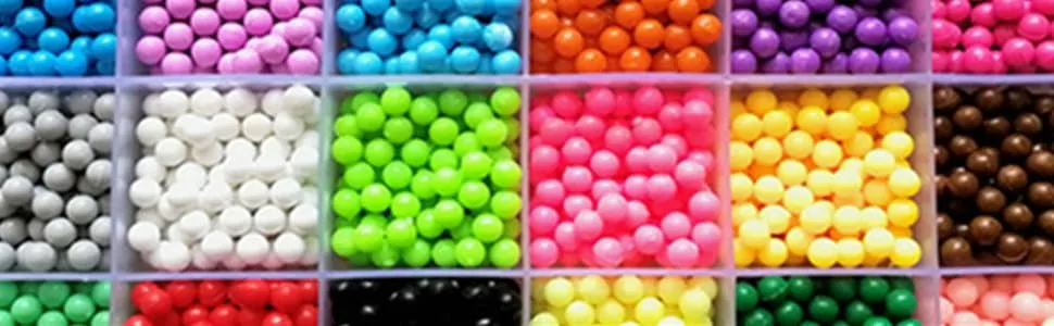 Vytung Water Fuse Bead 3600 Beads 24 Colors(6 Glow in Dark) 148 Designs Spray and Stick Refill Beads for Kids Beginners Activity Pack - beads