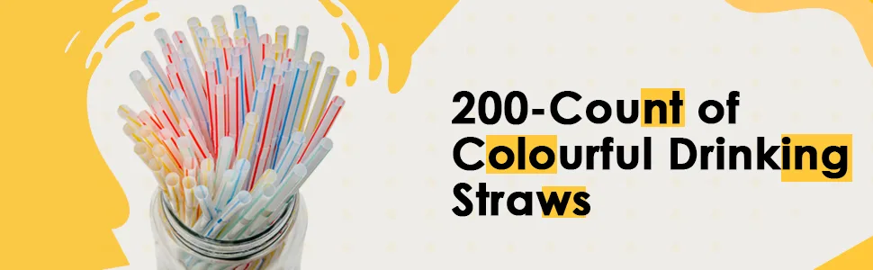 200 Bendable Disposable Drinking Straws - Flexible Straws - Bendy Straws Disposable - Plastic Straws Bendable - Classic Straws - Straws disposable- Straws Drinking Plastic Stripes - assorted color strow popotes desechables para bebidas daily living starws pajuelas guitarra bending