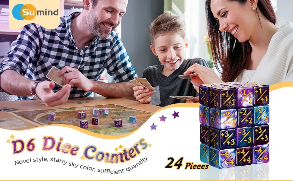24 Pieces Dice Counters Token Dice D6 Dice Cube Loyalty Counter Dice Compatible with MTG CCG Card Gaming Accessory 2 Styles - product information 1