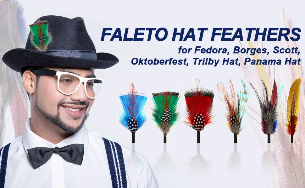 FALETO Hat Feathers 12 Pcs Assorted Natural Feather Packs Accessories - product information 1