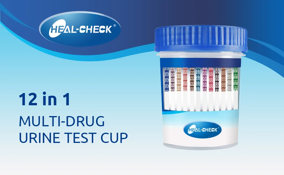 6 Pack Instant Drug Urine Test Cup 12 Panel Testing 12 Different Drugs Multi-Drug Screening Test Kit with Temperature Strip - 12 in 1