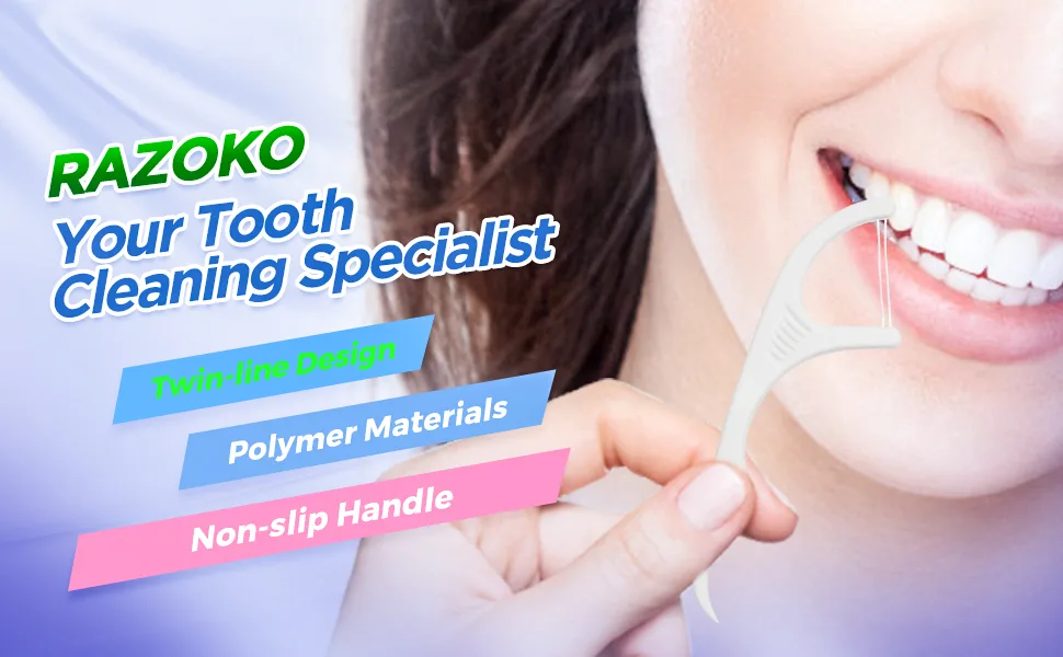 Twin-Line Dental Floss Picks High Toughness Toothpicks Sticks with Portable Cases 250Pcs - product information 1